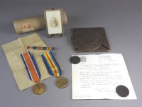 Lot 243 - Two World War I Victory medals awarded to...