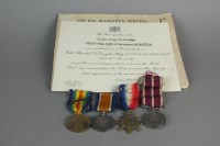 Lot 244 - A group of four World War I medals comprising...