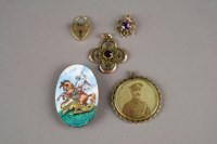 Lot 75 - An enamelled silver brooch with George and the...