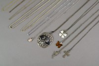 Lot 76 - A silver and niello Siamese pendant on chain,...