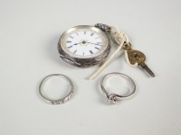 Lot 85 - An 18ct white gold single stone diamond ring...