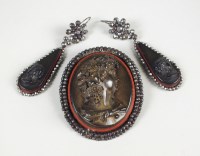 Lot 86 - A cameo and cut steel brooch, together with a...