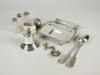 Lot 91 - A rectangular silver ink stand, London 1905...