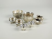 Lot 100 - A pair of circular silver salts, M & J,...