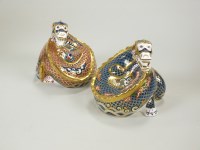 Lot 112 - Two Royal Crown Derby paperweights of dragons,...