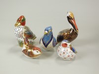 Lot 123 - Royal Crown Derby paperweights to include a...