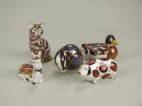 Lot 130 - Royal Crown Derby paperweights to include a...
