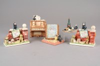 Lot 134 - A group of three dark green Stuart ribbed...