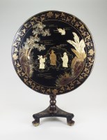 Lot 153 - A Chinese export lacquer tilt-top occasional...