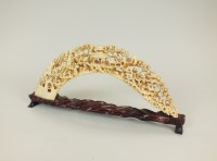 Lot 157 - A Chinese Canton carved hippopotamus tusk,...