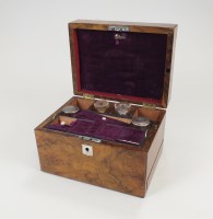 Lot 164 - A mid-Victorian lady's walnut vanity case with...