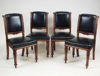 Lot 238 - A set of four Victorian mahogany panel back...