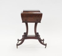Lot 243 - A late Regency/George IV mahogany workbox,...