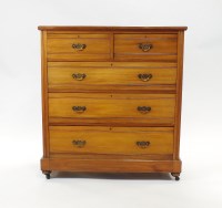 Lot 245 - An Edwardian satin birch chest of drawers the...