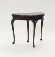 Lot 246 - A Queen Anne style mahogany demi lune fold...