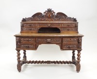 Lot 249 - A Victorian Elizabethan revival carved oak...