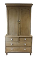 Lot 257 - A Victorian pine kitchen cabinet on chest with...
