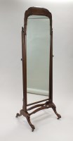 Lot 259 - A George I style mahogany cheval mirror, the...