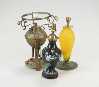 Lot 262 - Two boxes of decorative table lamp bases and a...