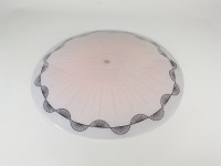 Lot 265 - A wide shallow glass ceiling bowl with black...