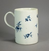 Lot 65 - A Caughley porcelain cylindrical mug named to '...