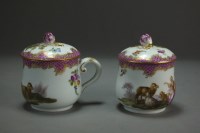 Lot 116 - A pair of Meissen Marcolini period custard...