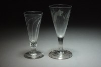 Lot 127 - An ale glass, circa 1780, the conical bowl...