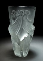Lot 134 - A Lalique Crystal 'Cherub' pattern vase,...