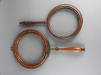 Lot 154 - Two country house library magnifying glasses,...