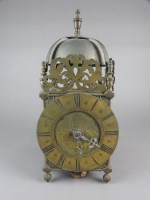 Lot 179 - A brass lantern clock, after Nathaniel Hedge,...
