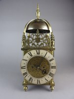 Lot 182 - A brass lantern clock, 19th century, in 17th...