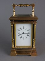 Lot 188 - A brass cased carriage clock, the five panel...