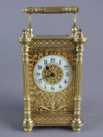 Lot 190 - A French brass and filigree work carriage...