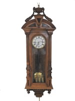 Lot 209 - A Vienna regulator style walnut cased three...