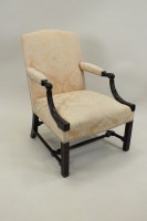 Lot 287 - A Gainsborough style mahogany open arm chair,...
