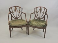 Lot 299 - A set of eight Adam revival painted mahogany...