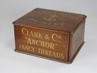 Lot 300 - A walnut three drawer advertising table chest,...