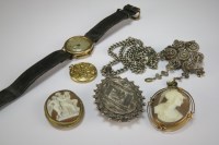 Lot 12 - A Victorian silver locket on chain, together...