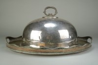 Lot 22 - Two large silver plated gallery trays together...