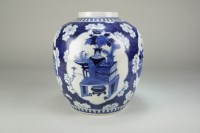 Lot 25 - A Chinese blue and white ginger jar Kangxi...