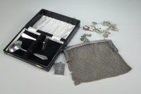 Lot 34 - A silver mesh purse, together with a silver...