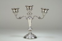 Lot 36 - A Victorian style silver mounted candelabra, B...
