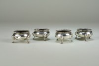 Lot 45 - A set of four cauldron silver salts hallmarked...