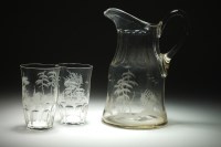 Lot 94 - A Victorian glass lemonade set comprising a...