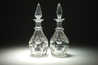 Lot 95 - A pair of 19th century glass decanter and...