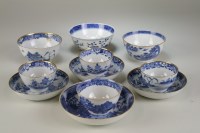 Lot 128 - A group of Chinese blue and white teabowls,...