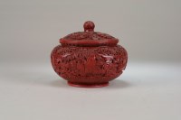 Lot 130 - A Chinese cinnabar lacquer pot and cover Late...