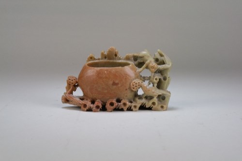 Lot 133 - A Chinese soapstone water pot Late Qing...