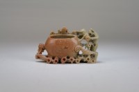 Lot 133 - A Chinese soapstone water pot Late Qing...