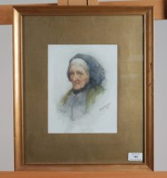 Lot 195 - Paul Knight, Portrait of an old lady, signed...